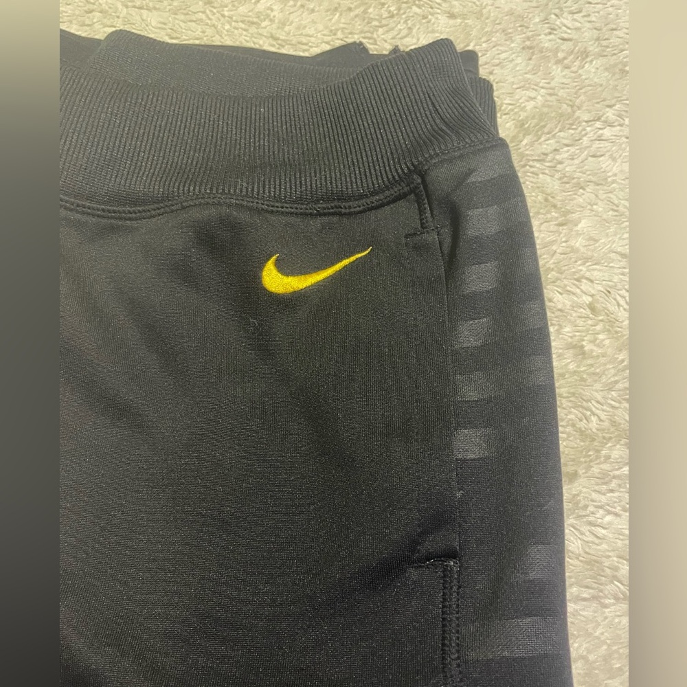 Nike Black Pants with Gold Logo Unisex - Picture 3 of 7